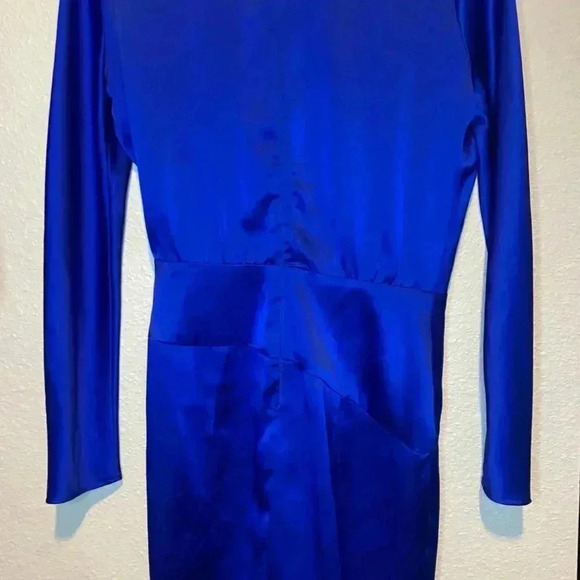 Michelle Mason Origami Cobalt Blue Silk Mini Dress - Picture 3 of 7